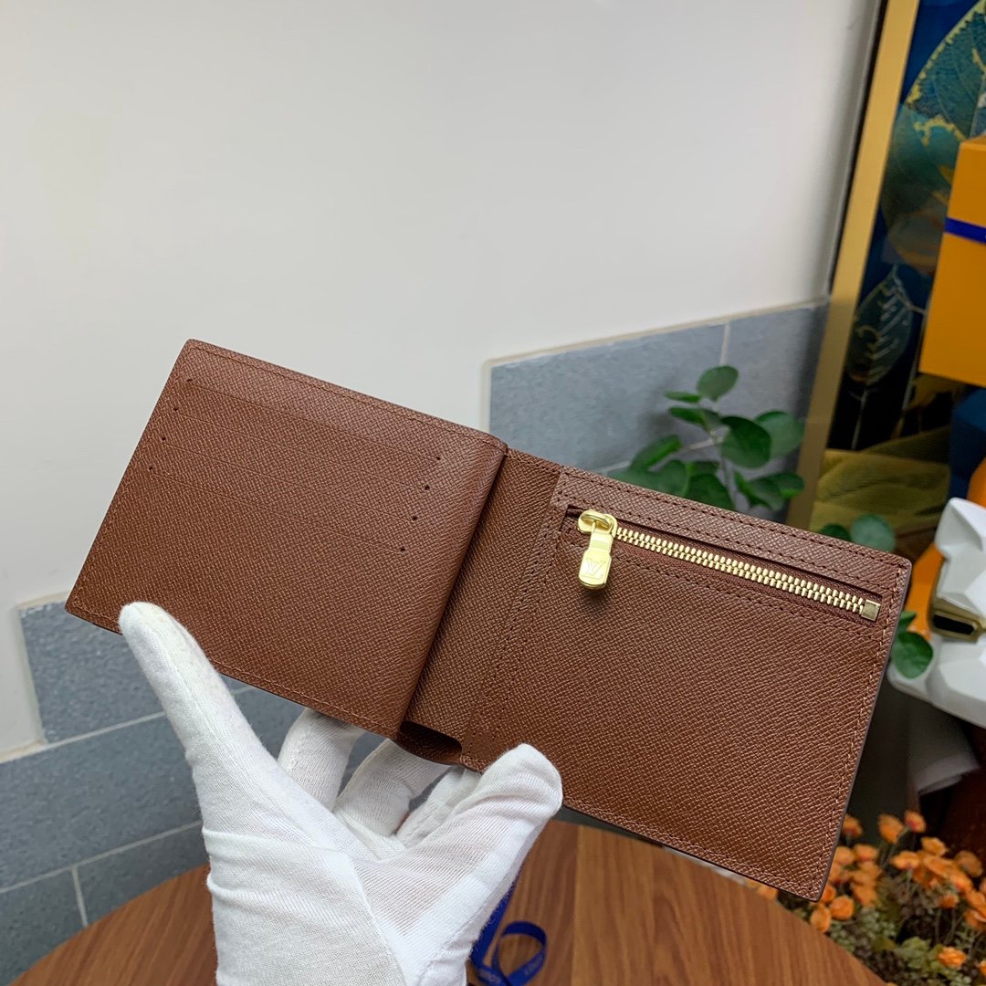 LOUIS VUITTON AMERIGO WALLET MONOGRAM CANVAS IN BROWN 11CM N60053 - Image 4