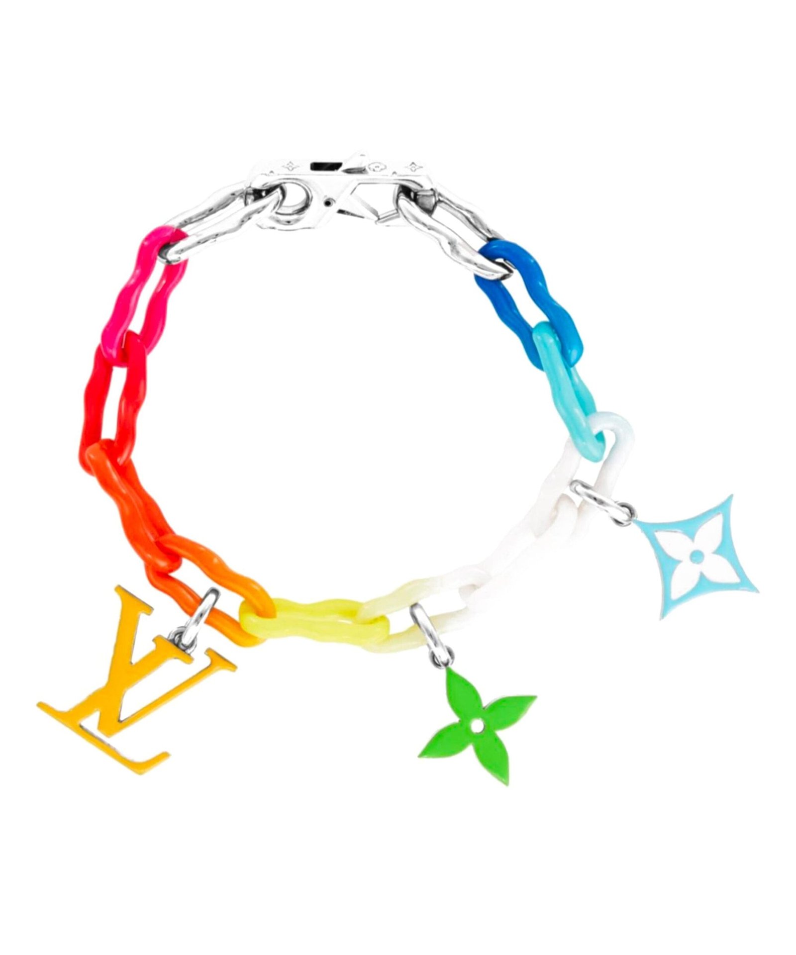 LV Rainbow Acrylic Chain Bracelet