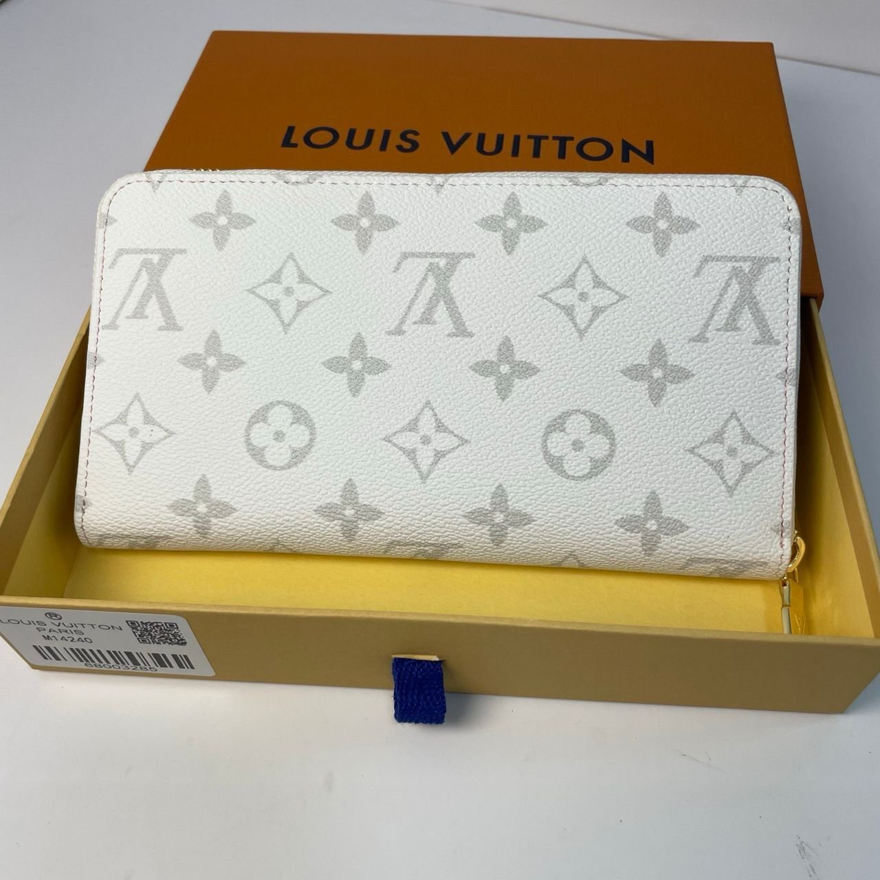 LV White Cherry Print Zip Wallet - Image 3
