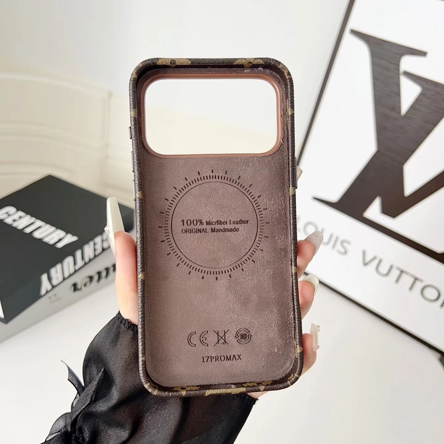 LV Monogram V-Shape Pink Trim Card Holder Case - Image 6