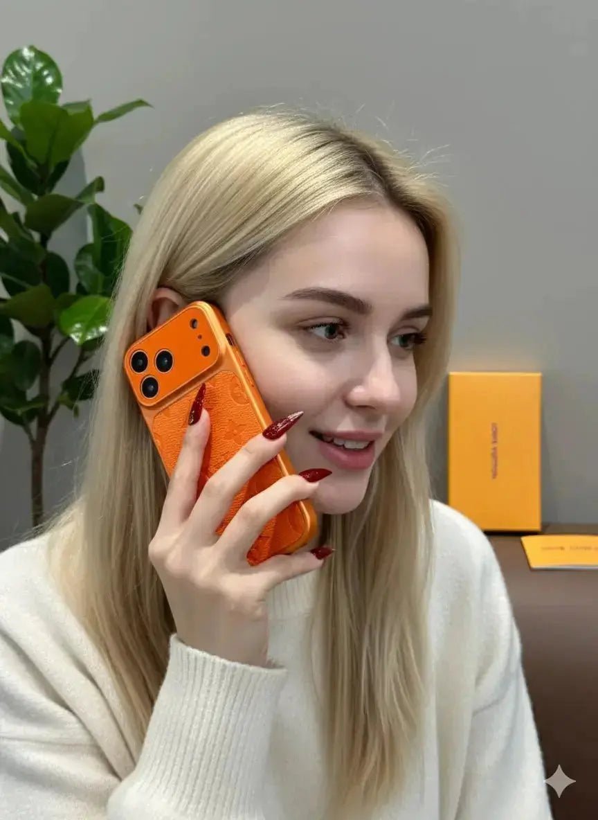 LV Orange Embossed Monogram Phone Case - Image 3