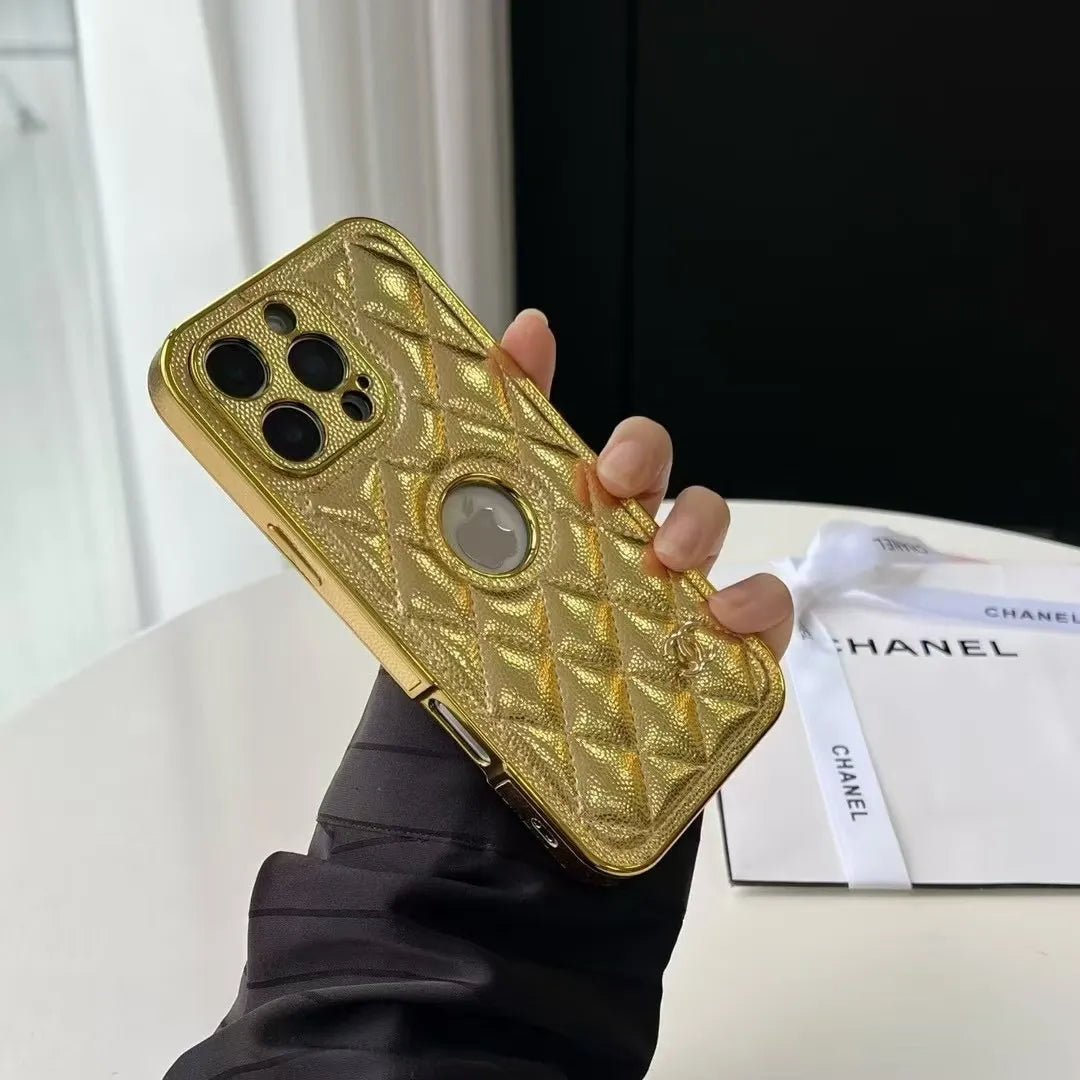 Chanel Metallic Quilted Phone Case - Image 7