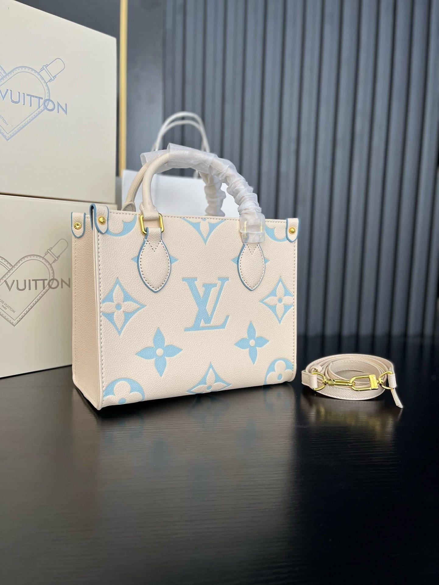 Alternative view of Louis Vuitton OnTheGo PM Latte Blue Pastel