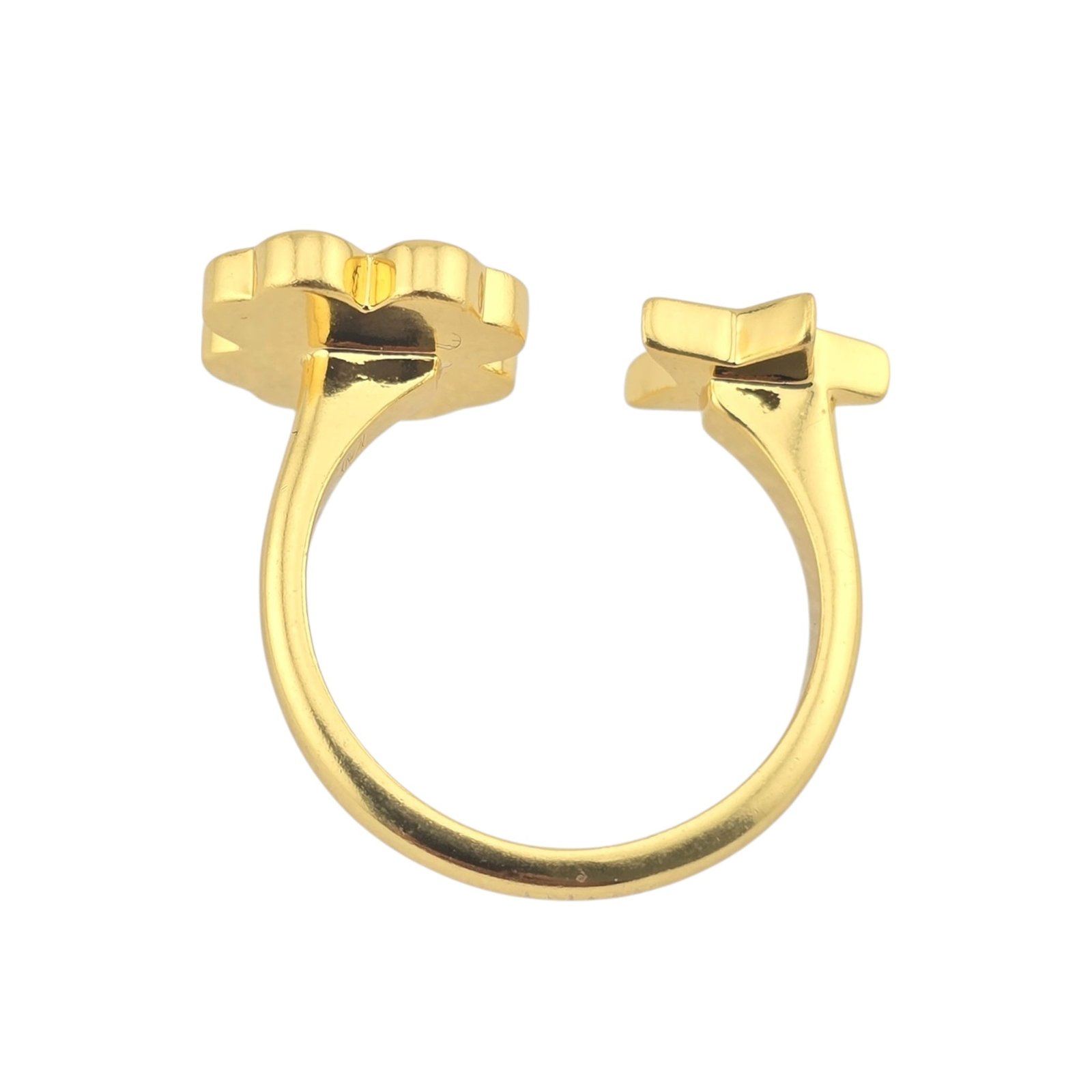 Dior White Enamel Four-Leaf Clover Star Ring - Image 3