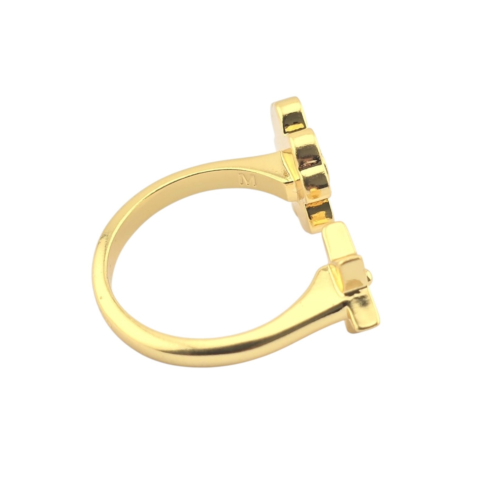 Dior White Enamel Four-Leaf Clover Star Ring - Image 5