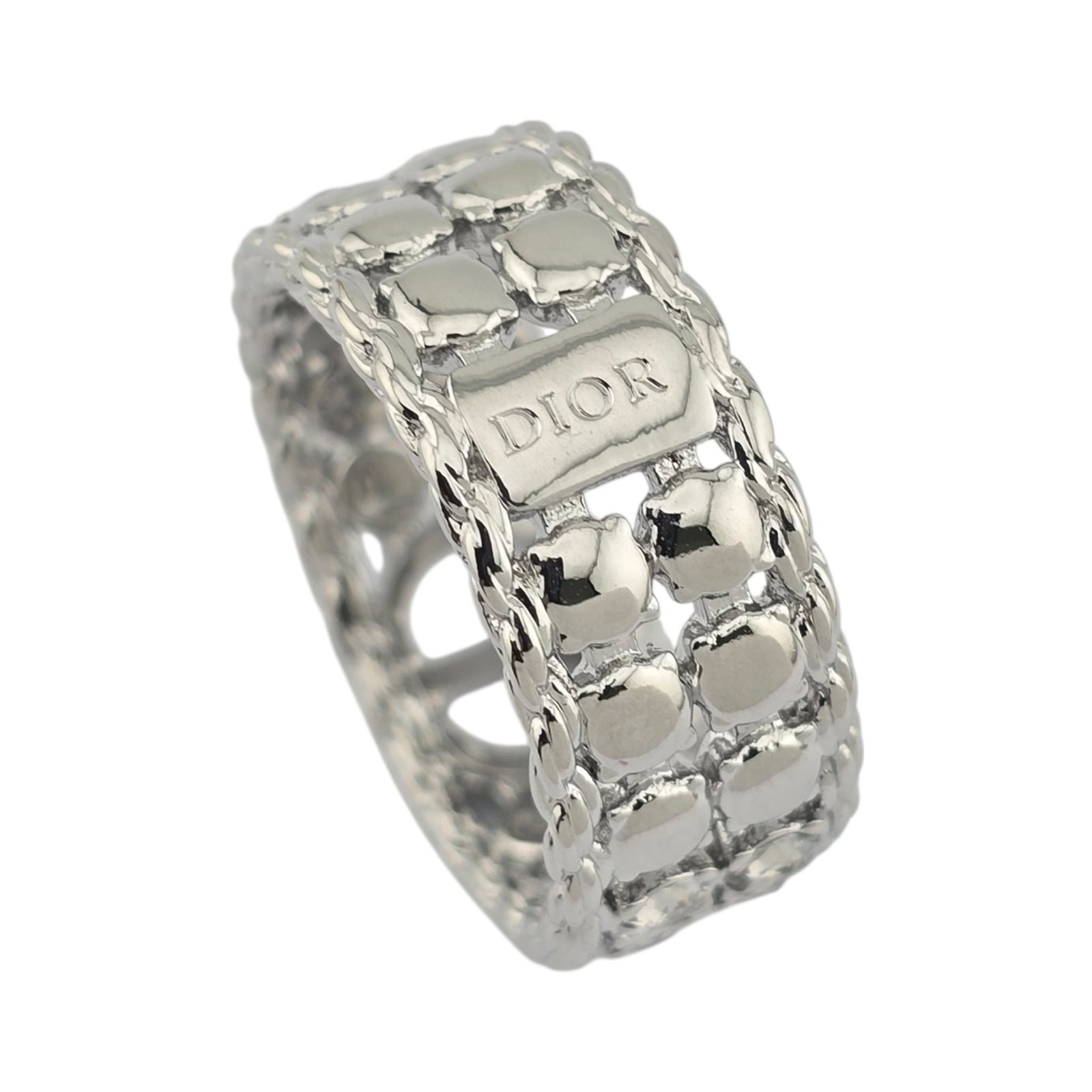 Dior Crystal CD Logo Band Ring - Image 6