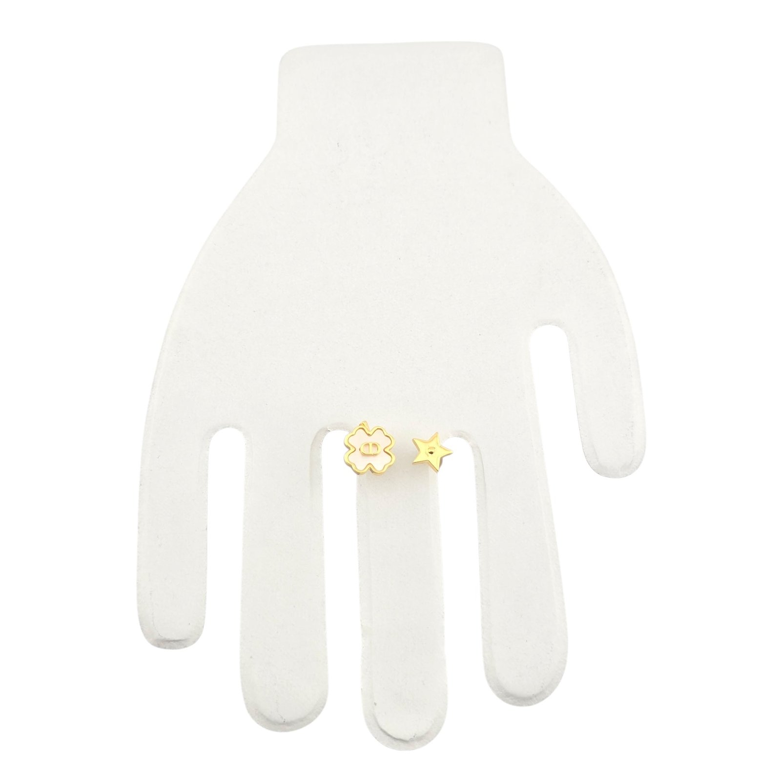 Dior White Enamel Four-Leaf Clover Star Ring - Image 7