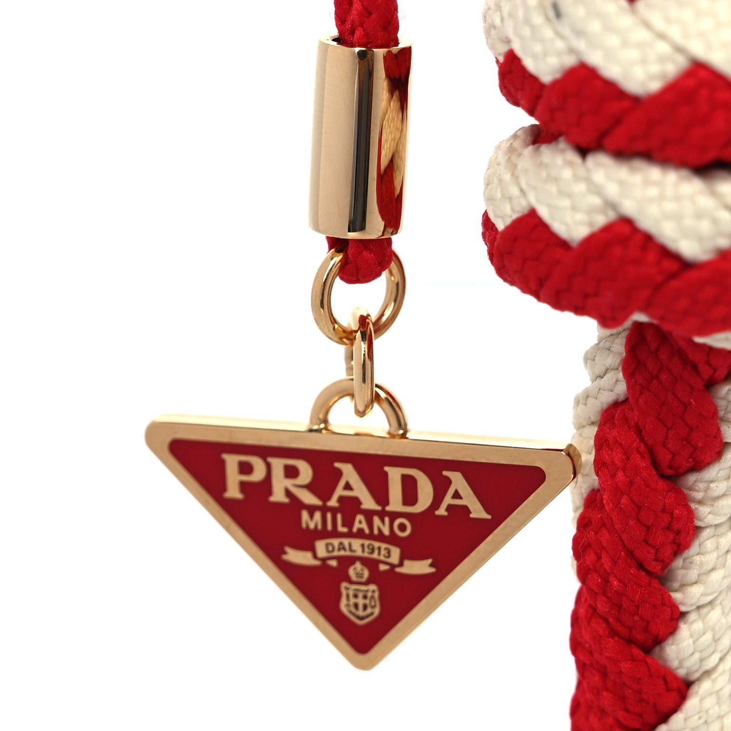 Prada Red-White Rope Charm - Image 3