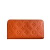 LV Orange Leather Embossed Zip Wallet