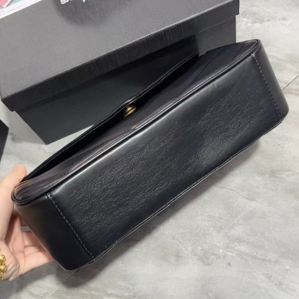 YSL Loulou Medium Leather Chain Black Bag - Image 3