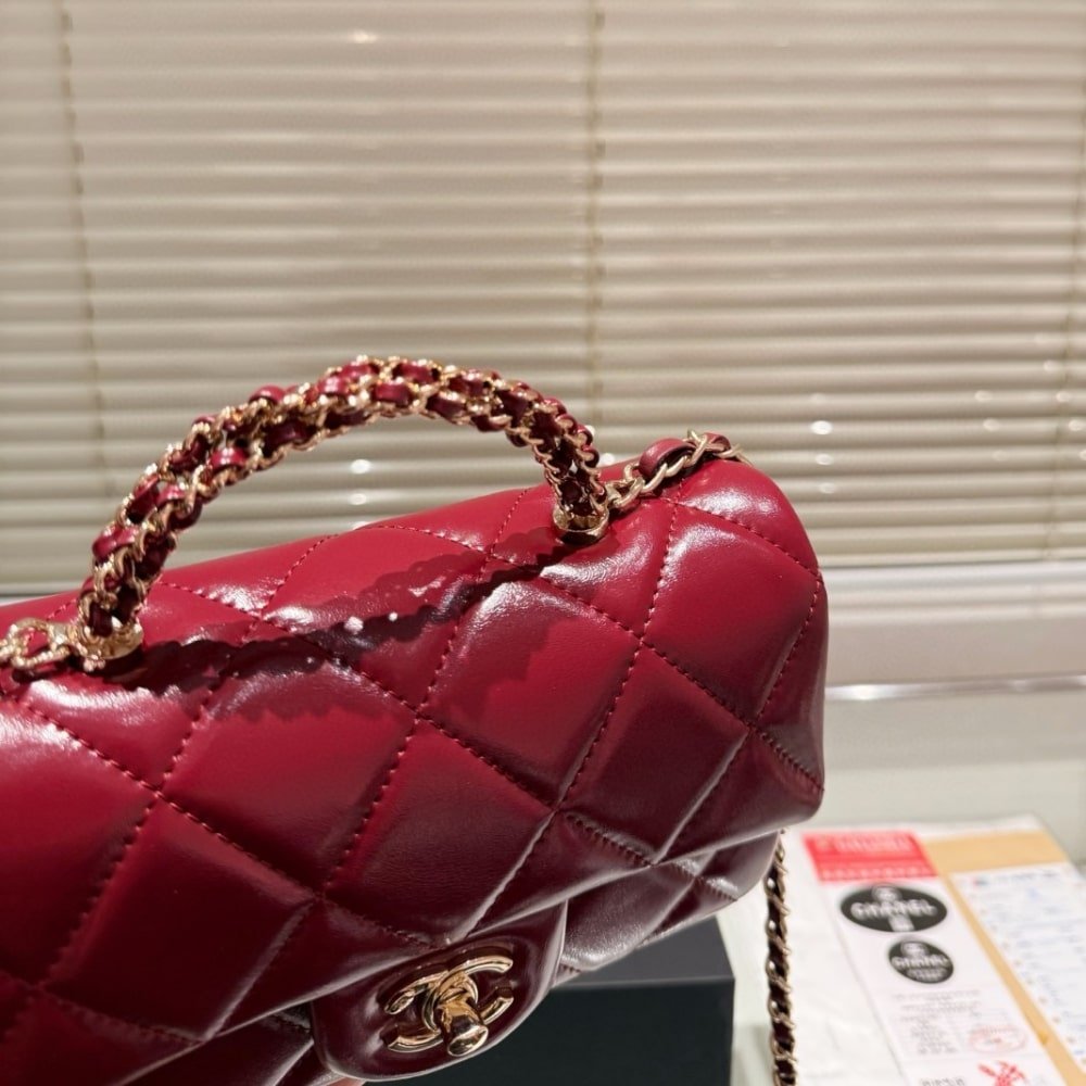 Chanel Classic Mini Flap Lambskin Bag - Image 6