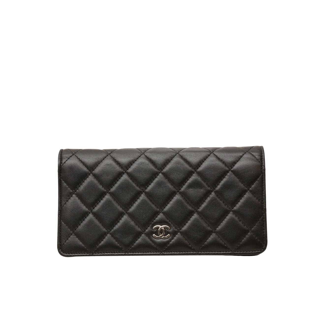 Chanel Classic Lambskin Long Flap Wallet (Silver)