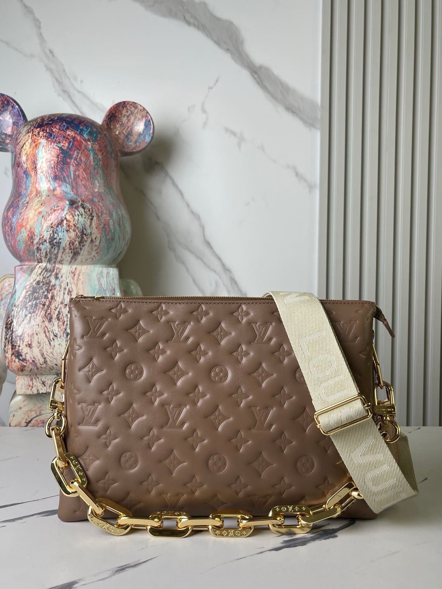 Alternative view of Louis Vuitton Coussin MM Taupe Embossed