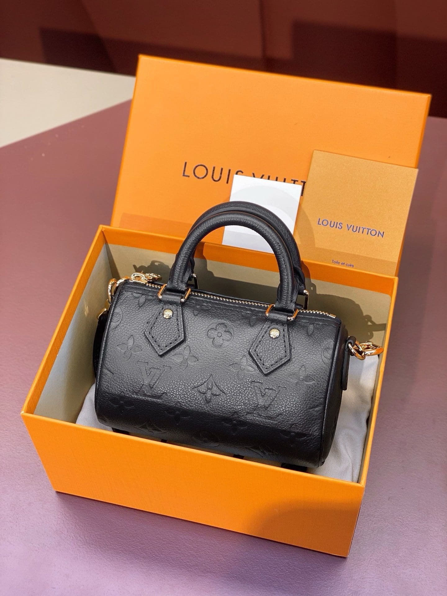Alternative view of Louis Vuitton Nano Speedy Black Empreinte