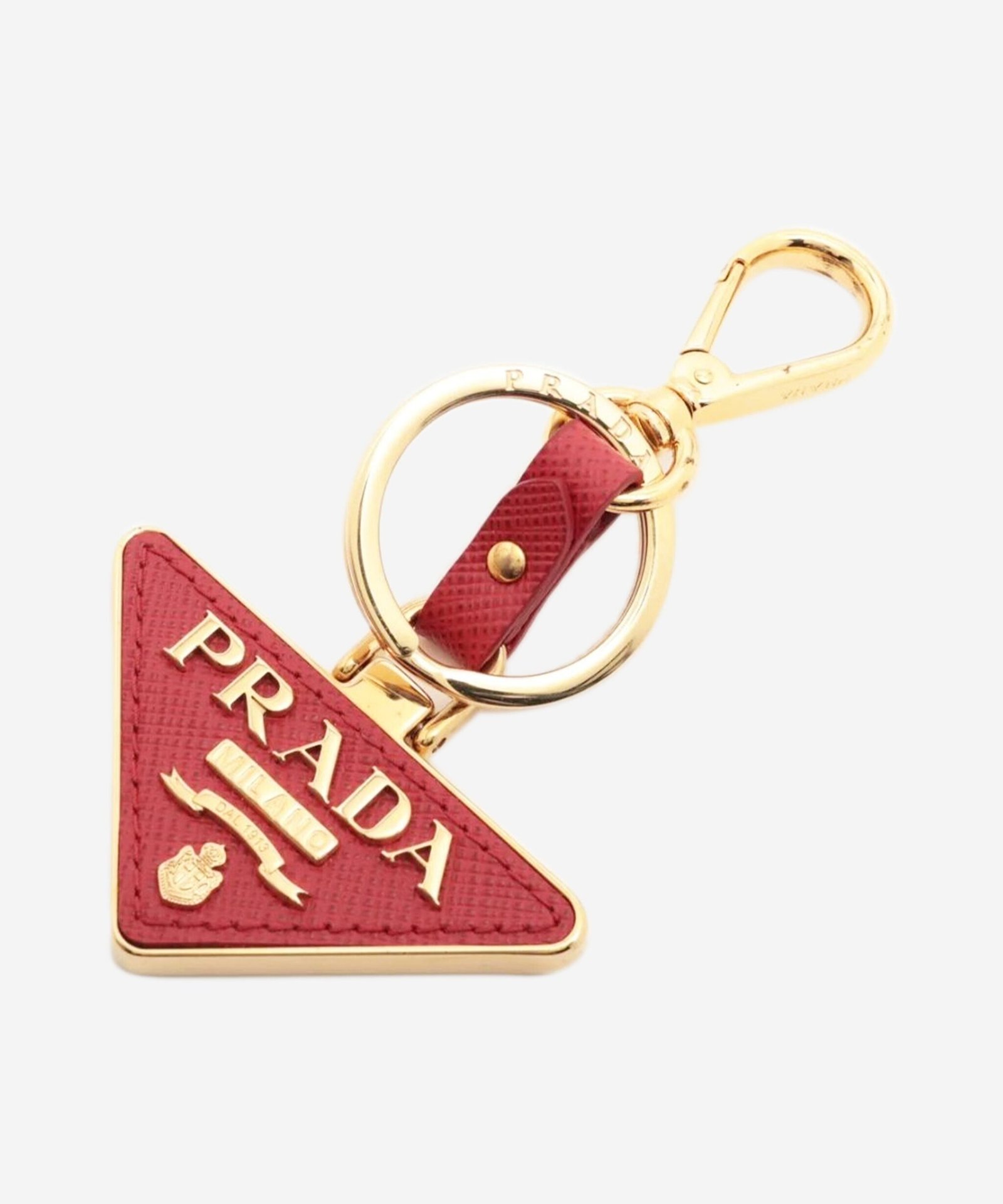 Prada Red Triangle Keychain