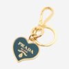 Prada Blue Heart Blue & Gold Keychain