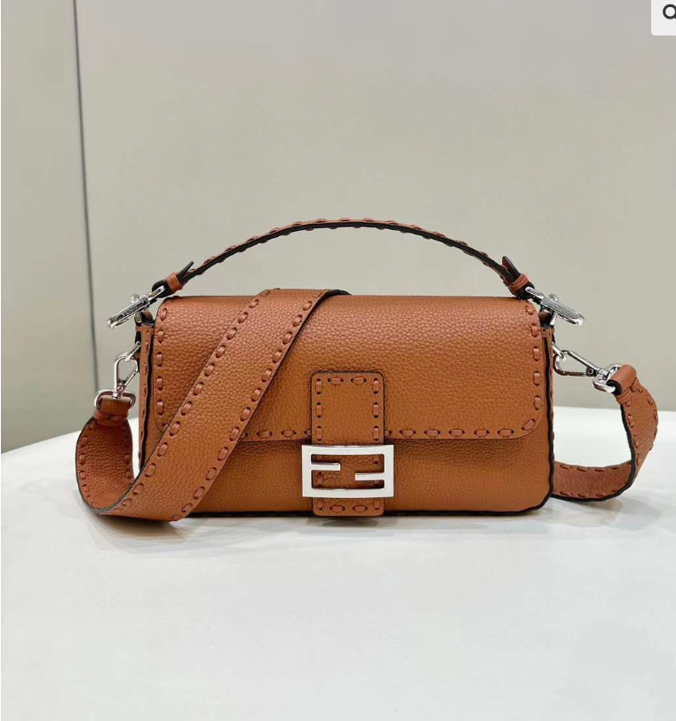 Alternative view of Fendi Baguette 27 Brown Calfskin Bag