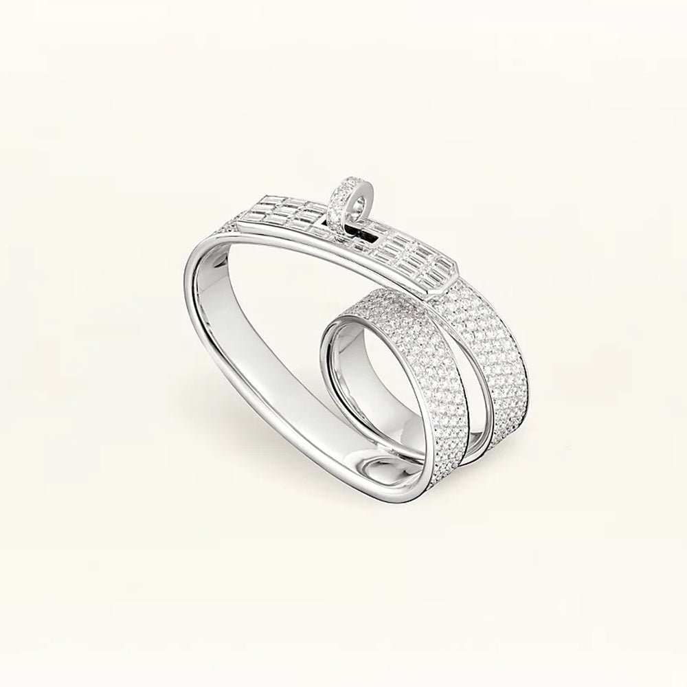 Hermès White Gold Kelly Diamond Band Ring