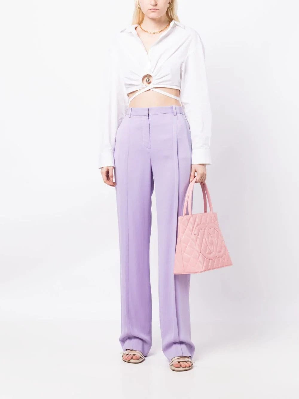 Alternative view of Chanel Medallion Quilted Leather Tote Bag (Pink)