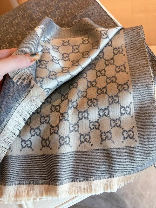 GUCCI Wool Multi-tone GG Scarf - Image 14