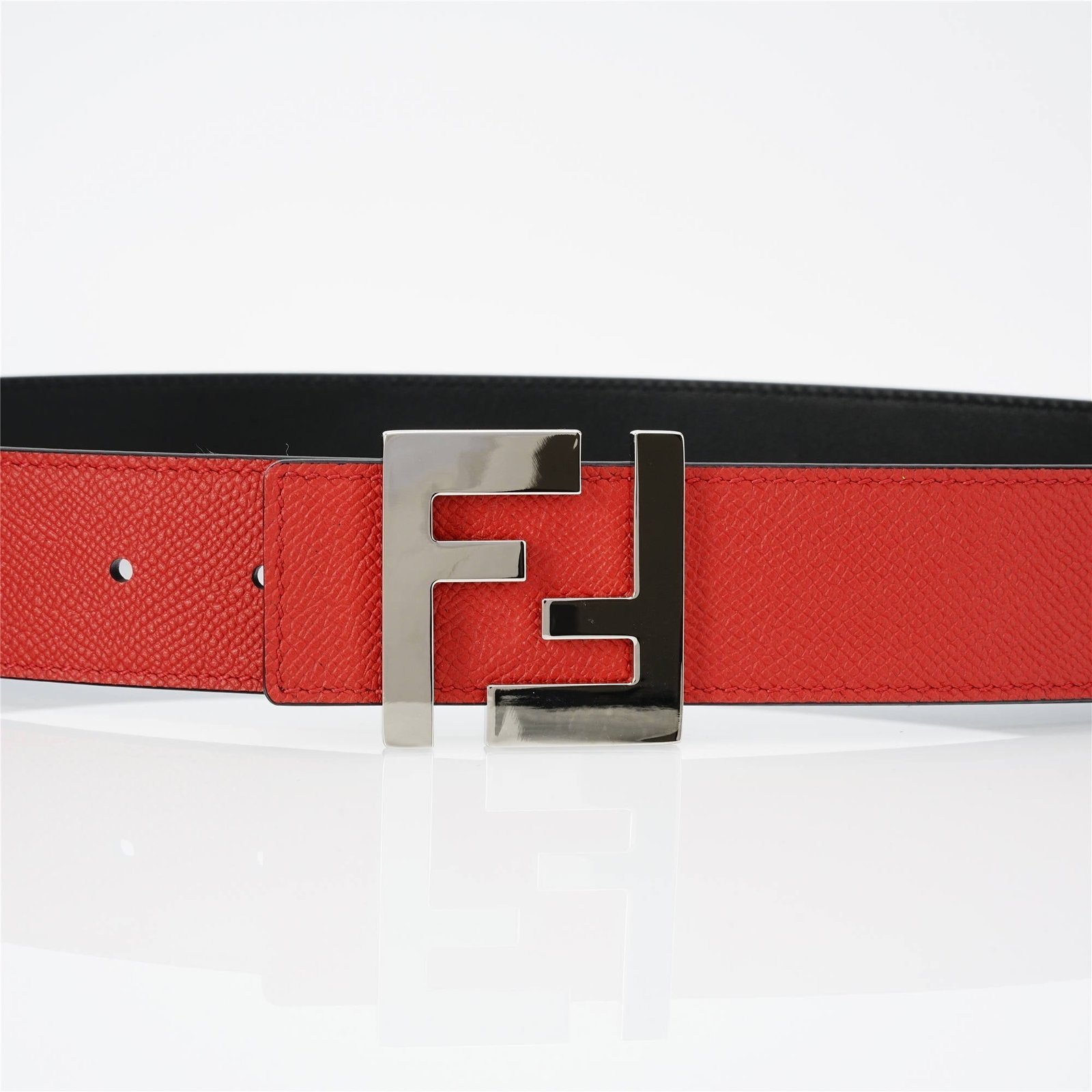 Alternative view of Fendi Leather Belt With Silver FF Buckle