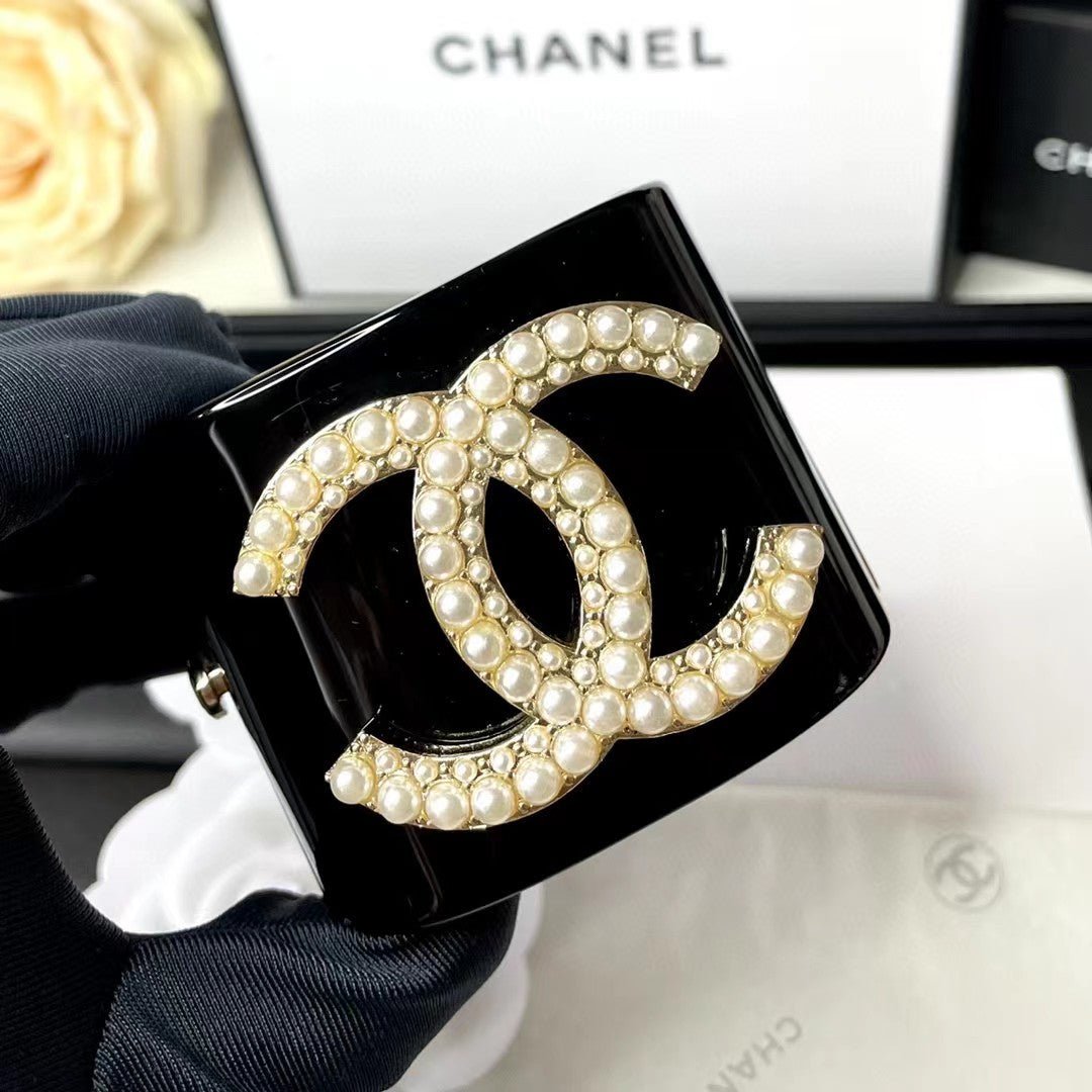 Alternative view of Chanel Pearl Embellished Double C Wide Cuff