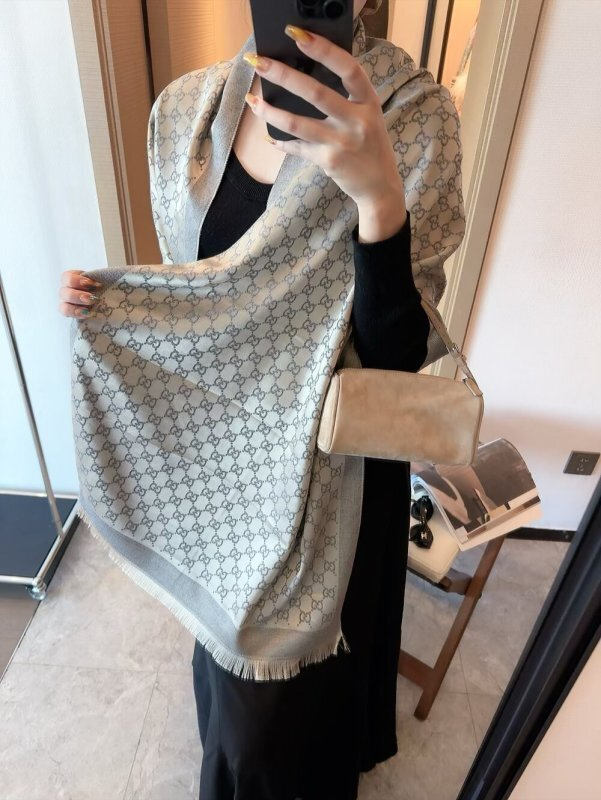 GUCCI Wool Multi-tone GG Scarf - Image 12