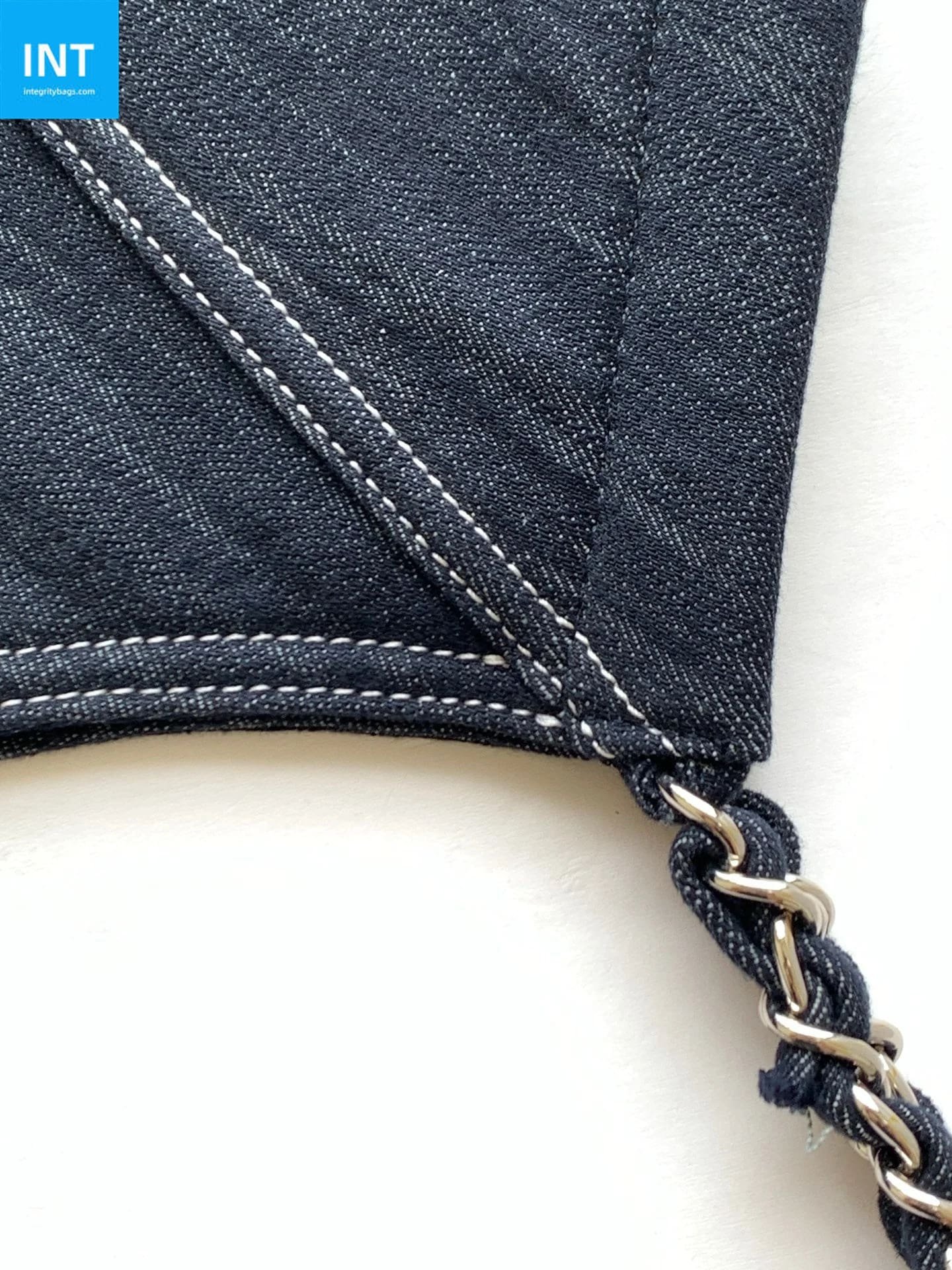 Chanel 25 Denim Leather Tote Bag (Navy Blue) - Image 6