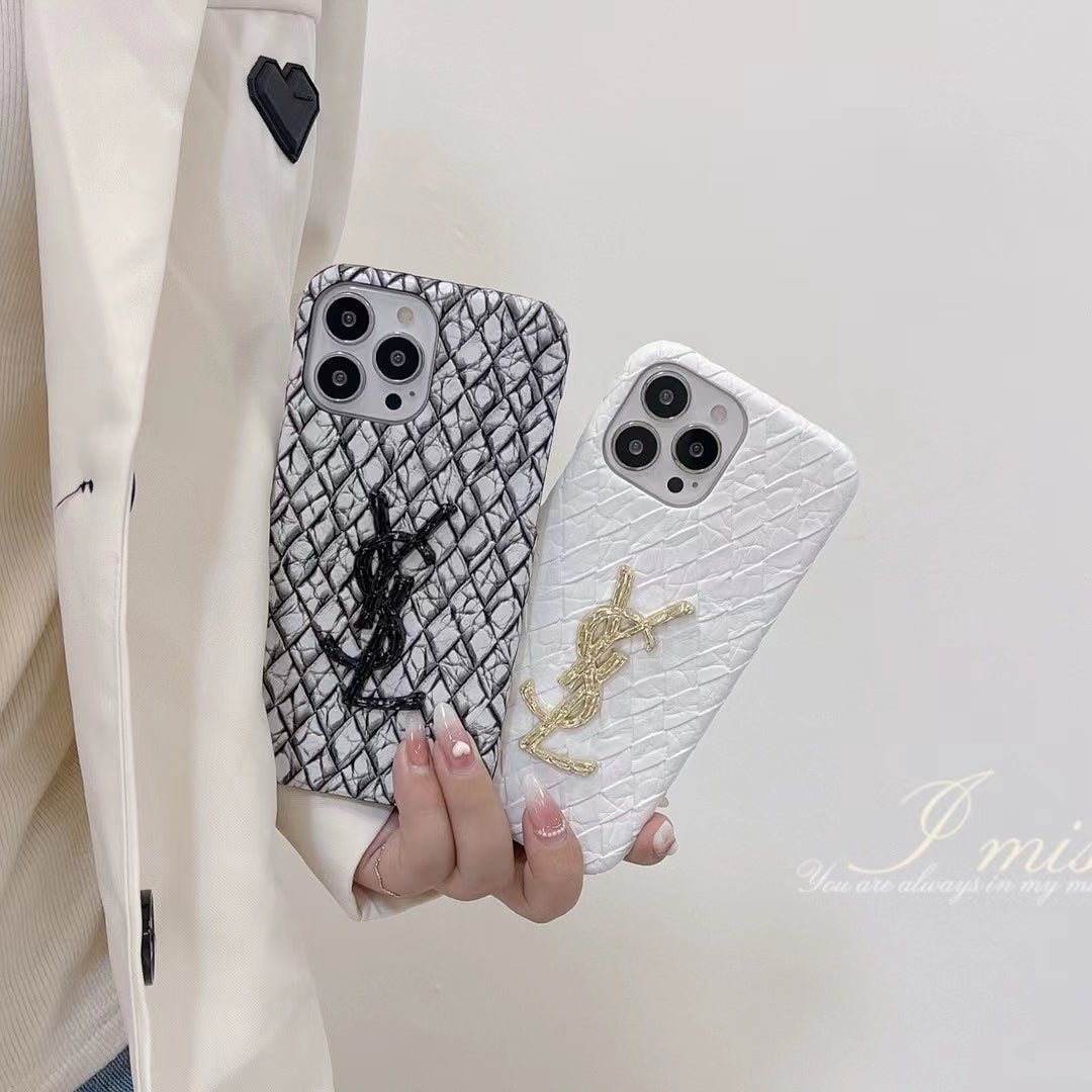 YSL Diamond Quilted Pattern iPhone Case (Multi-Color) - Image 5