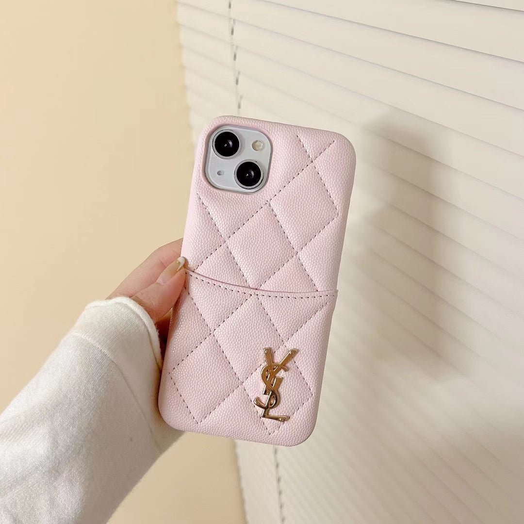 YSL Quilted Leather iPhone Case (Multi-Color)