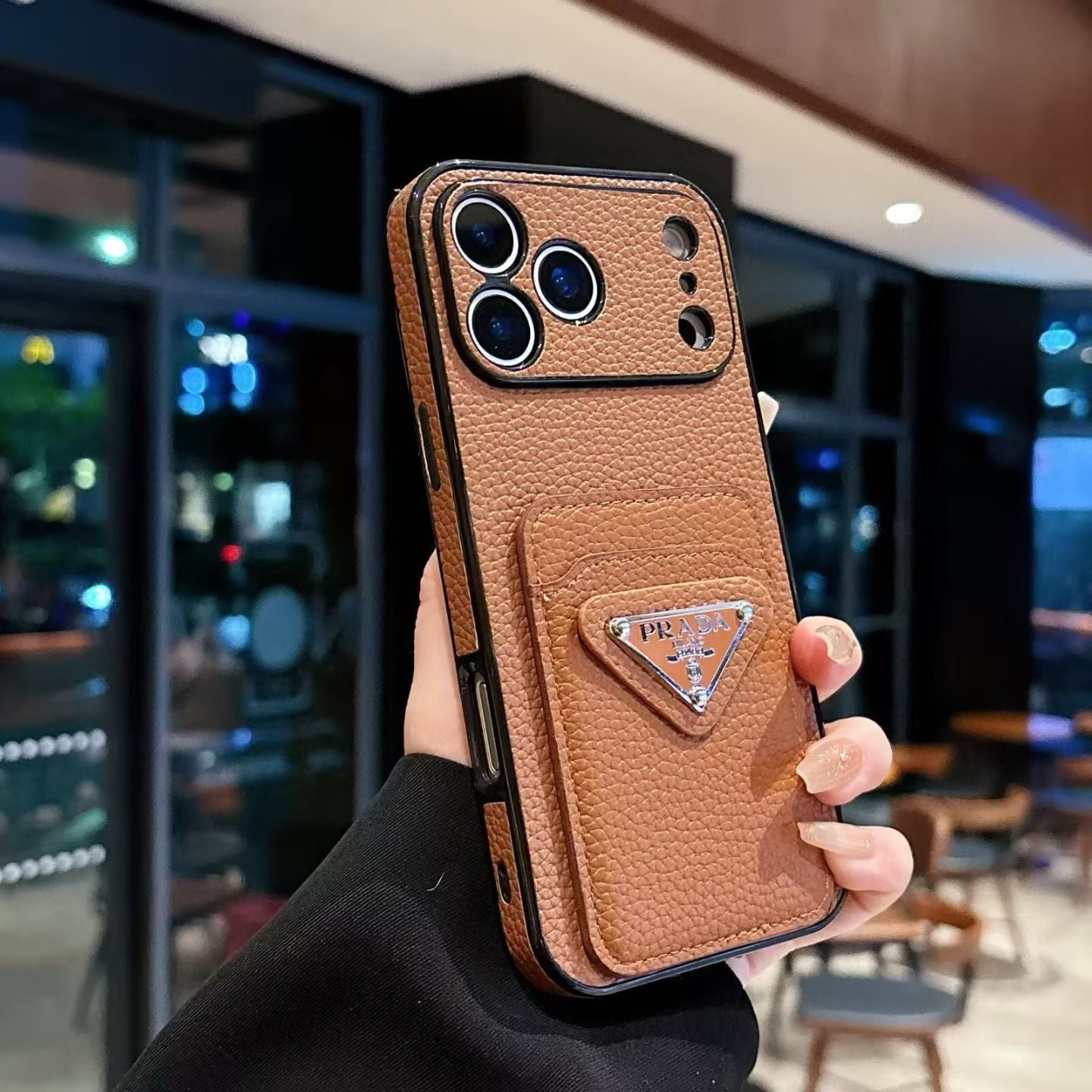 Prada Litchi Cardholder Phone Case