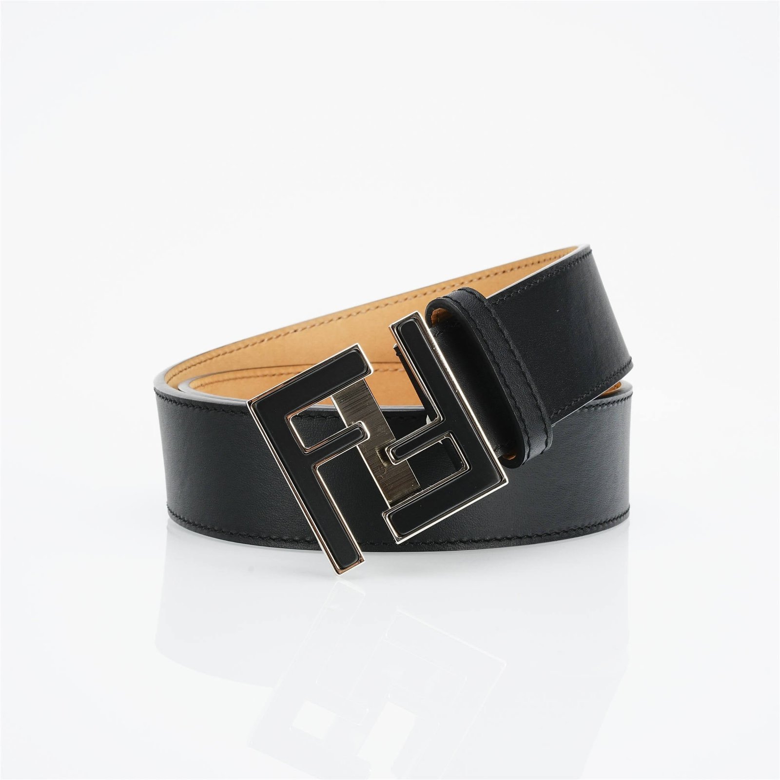 FENDI Leather Double F Buckle Belt