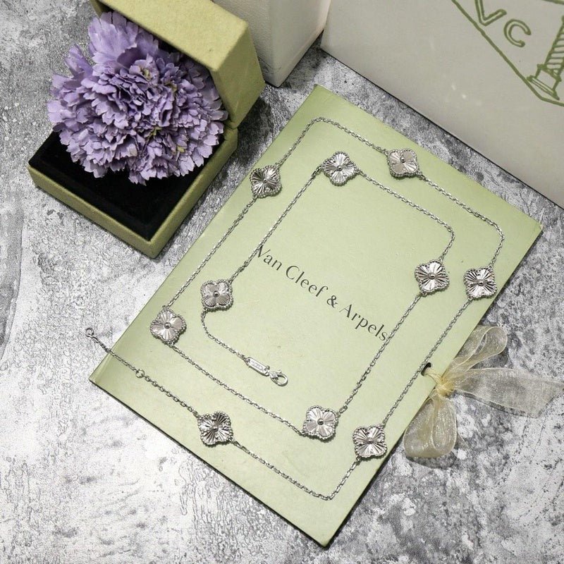 VCA 9 Clover 316L Steel Two Size Necklace - Image 5