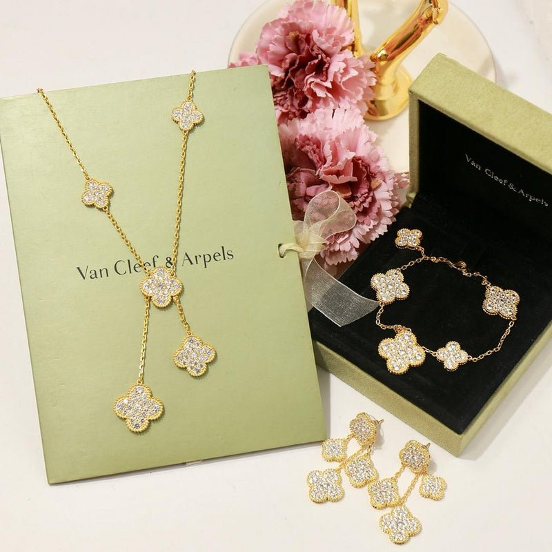 VCA Multi Diamond Clover 316L Steel Necklace - Image 3