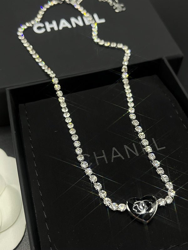 Alternative view of Chanel CC Crystal Heart Choker