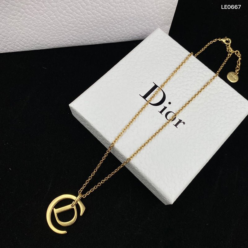 Dior Minimal Matte CD Logo Double Necklace - Image 4