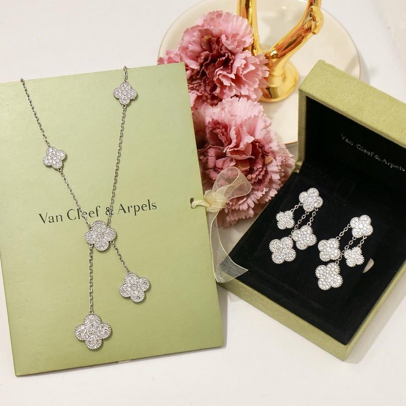 VCA Multi Diamond Clover 316L Steel Necklace - Image 4