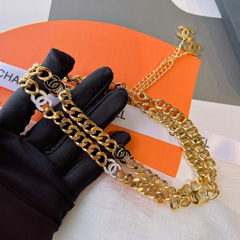 Alternative view of Chanel Enamel CC Thick Cuban Chain Necklace