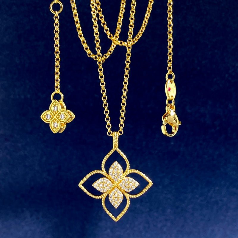 VCA Full Diamond Hollow Clover Necklace - Image 7
