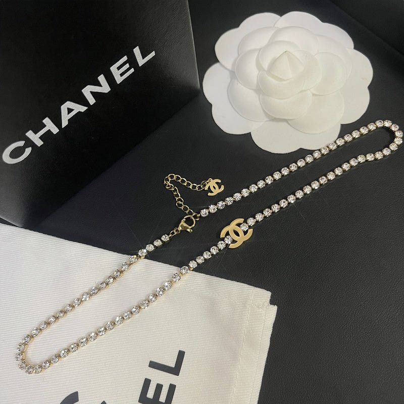 Alternative view of Chanel Minimalist Silver Crystal CC Necklace