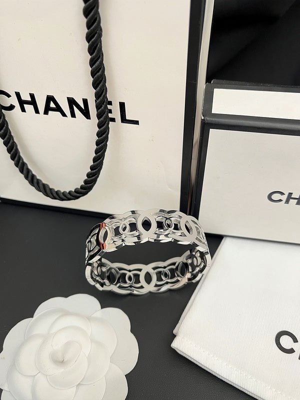 Alternative view of Chanel Hollow Double C Wide Bangle