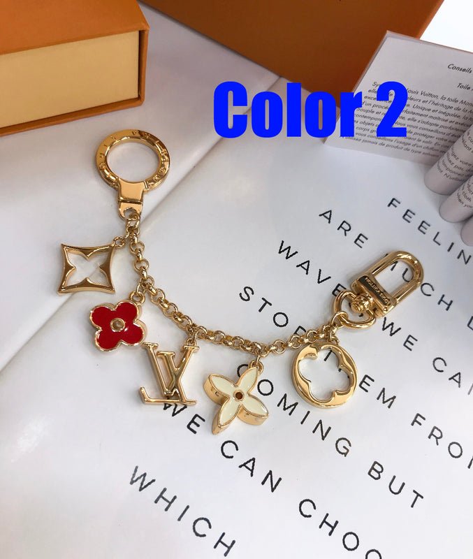 Alternative view of LV Flower Charms & Logo Cluster Keychain