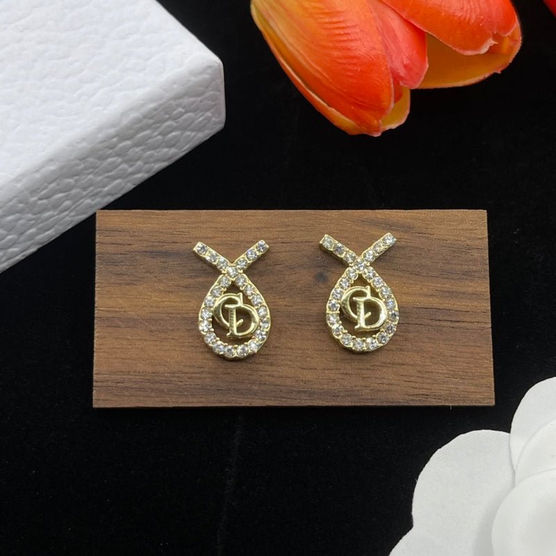 Dior Teardrop Logo Stud Earrings - Image 6