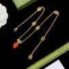 GUCCI Gold Enamel Strawberry Bracelet