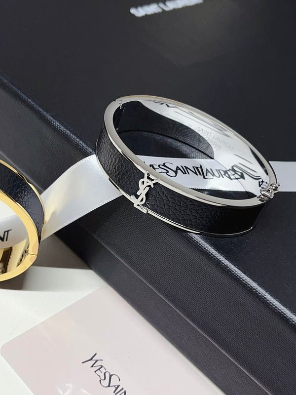 Alternative view of YSL Leather Inlay Bangle