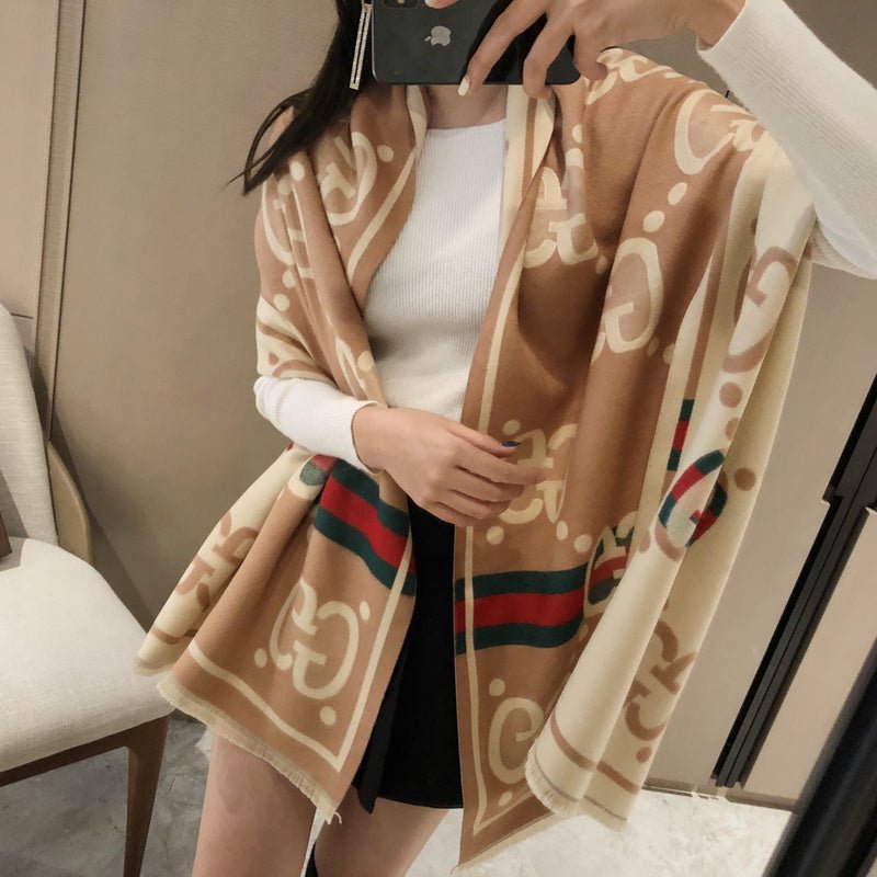 GUCCI Wool Web Stripe GG Scarf - Image 21