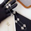 Multi Petal Silver Clover Steel Necklace
