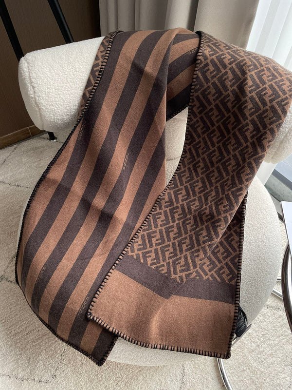 Fendi Wool Blend FF Monogram Shawl - Image 15