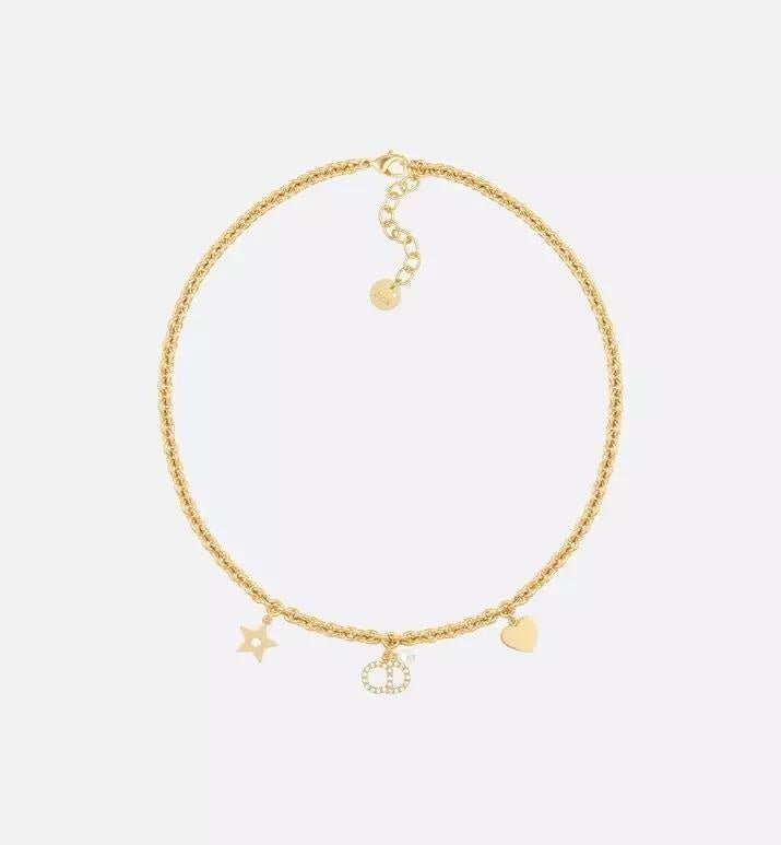Dior Crystal Inlaid Heart Necklace - Image 7