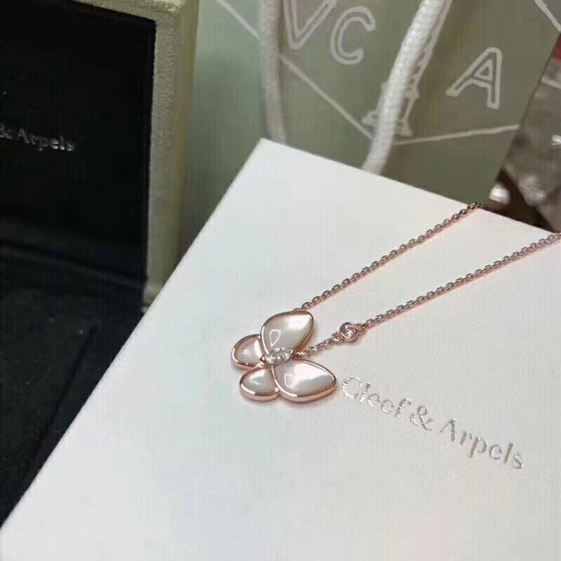 Alternative view of VCA White Mother Of Pearl Butterfly Necklace